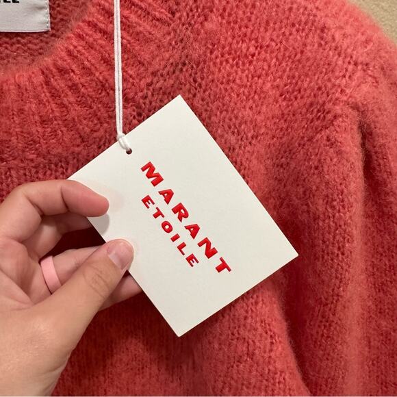 NWT Marant Etoile Pink Coral Mohair Wool Pullover Esmee Sweater 36 Medium - Picture 14 of 15